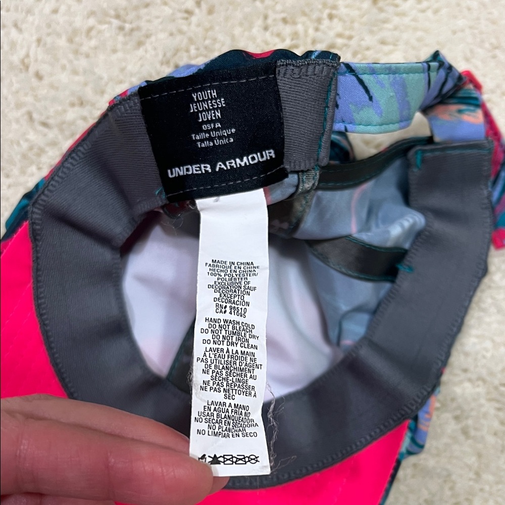 Under Armour Youth Hat with Swirl Design - Pink and Blue - Picture 6 of 6